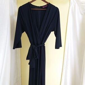 Black Jumpsuit - Poly Spandex Liquid Knit - Sz 16